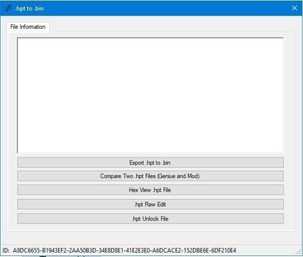 SOFTWARE HPT TO BIN CONVERTER AND UNLOCKER HPT