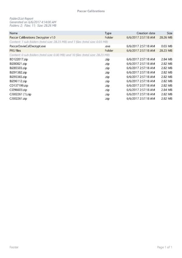 Paccar Calibrations PRS Decryptor + PRS Files for Paccar - Image 2