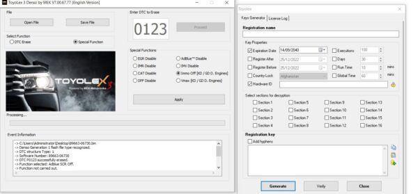 TOYOLEX v3 For all Denso Generations of Toyota and Lexus to disable EGR, Adblue, DPF, etc. 2022 + Keygen