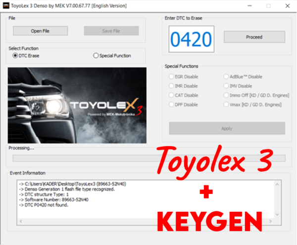 Toyolex3 V3 Software + Keygen - Image 2