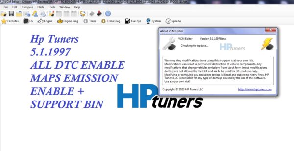 HP TUNERS 5.1.1997 FULL UNLOCKED ENABLE DTC WITH MAPS EMISSION ENABLE