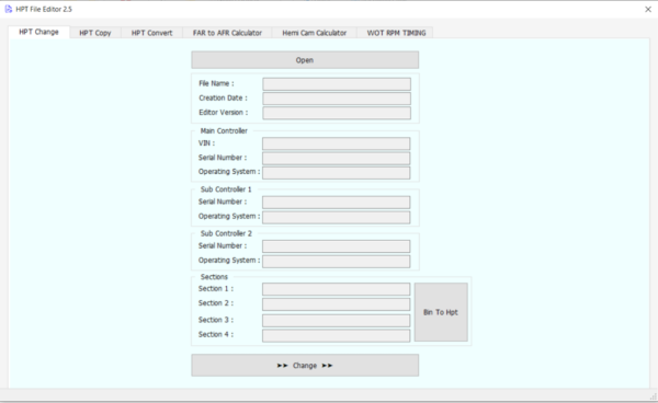 BIN to HPT Converter HPT File Editor Software